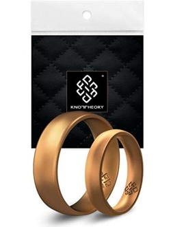 Knot Theory Breathable Silicone Wedding Rings for Men & Women | Black Rose Gold Silver Blue Red Rubber Wedding Bands for Him & Her Size 4, 5, 6, 7, 8, 9, 10, 11, 12, 13, 