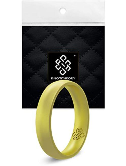 Knot Theory Breathable Silicone Wedding Rings for Men & Women | Black Rose Gold Silver Blue Red Rubber Wedding Bands for Him & Her Size 4, 5, 6, 7, 8, 9, 10, 11, 12, 13, 