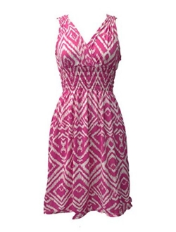 Vibrant V-Neck Knee Length Dress - Assorted Styles Plus & Regular Sizes