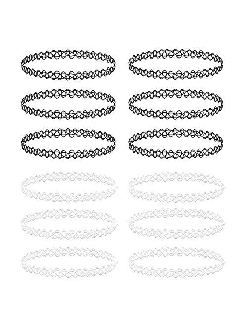 BodyJ4You 12PC Choker Necklace Set Henna Tattoo Stretch Elastic Jewelry Women Girl Gift Pack