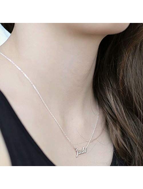 Hidepoo Custom Name Necklace Personalized Stainless Steel Customized Name Pendant Necklace,Dainty Letter Name Necklace Chain Custom Personalized Jewelry Gifts for Women G