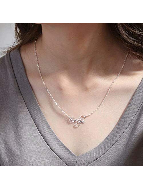 Hidepoo Custom Name Necklace Personalized Stainless Steel Customized Name Pendant Necklace,Dainty Letter Name Necklace Chain Custom Personalized Jewelry Gifts for Women G