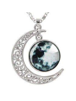 FANSING Gifts for Women Nebula Pendant Necklaces for Women Planet Jewelry