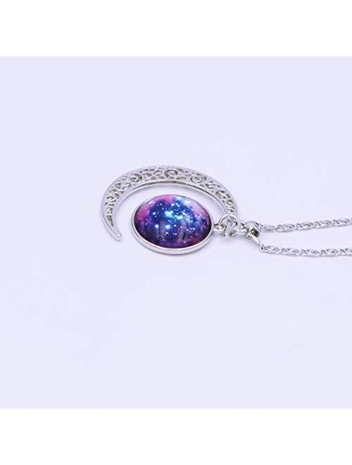 FANSING Gifts for Women Nebula Pendant Necklaces for Women Planet Jewelry