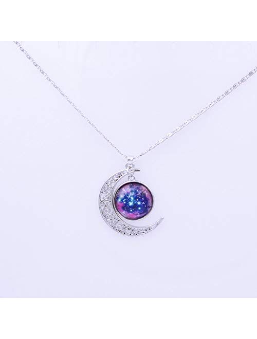 FANSING Gifts for Women Nebula Pendant Necklaces for Women Planet Jewelry