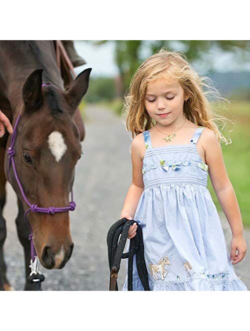 Girls Horse Necklace, Dainty Horse Jewelry for Girls Initial Necklace, Stainless Steel Kids Heart Initial Necklace Horse Girl Horse Pendant Letter Necklace Horse Gifts fo