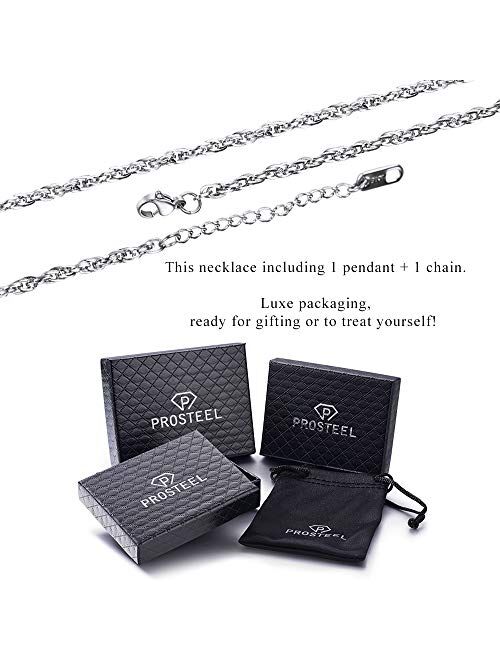 PROSTEEL Stainless Steel Zodiac Star Sign Constellation Horoscope Pendant Necklace Gift Idea Men Women