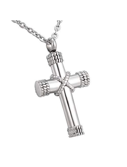 HooAMI Cremation Jewelry for Ashes Cross Urn Necklace Pendant Memorial Ash Jewelry