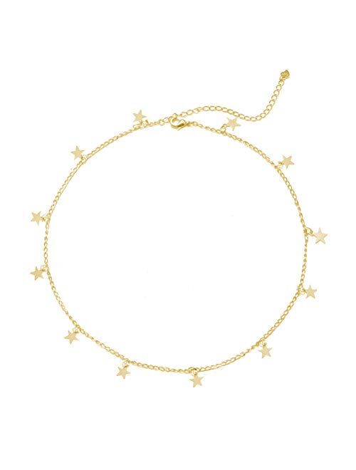 YANCHUN Star Choker Necklace Gold Star Necklace for Women Dainty Layer Necklaces for Teen Girls Gift