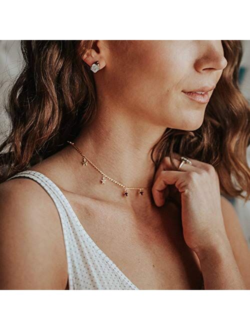 YANCHUN Star Choker Necklace Gold Star Necklace for Women Dainty Layer Necklaces for Teen Girls Gift