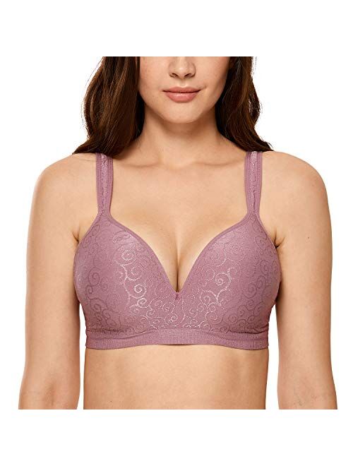 DELIMIRA Women's Full Coverage Lightly Padded Support Wireless Bra