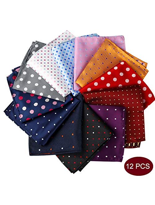 Jeatonge Pocket Square For Men Assorted 12 Pack (Style 01)