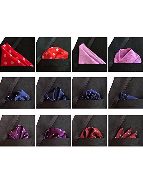 Jeatonge Pocket Square For Men Assorted 12 Pack (Style 01)