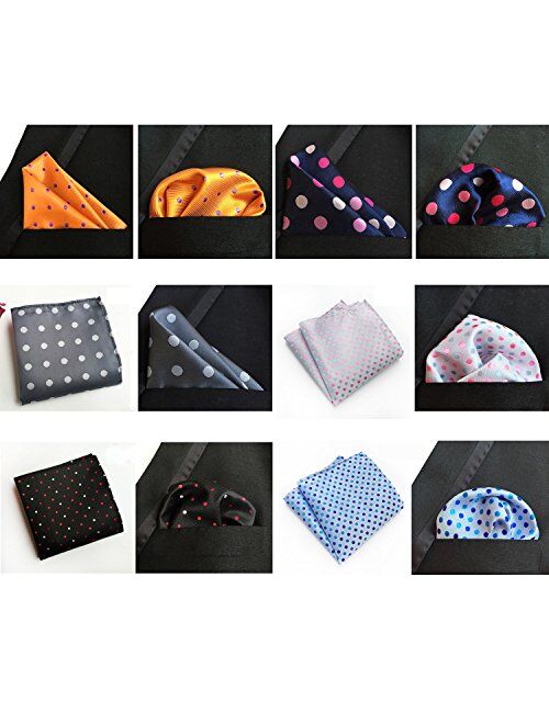 Jeatonge Pocket Square For Men Assorted 12 Pack (Style 01)