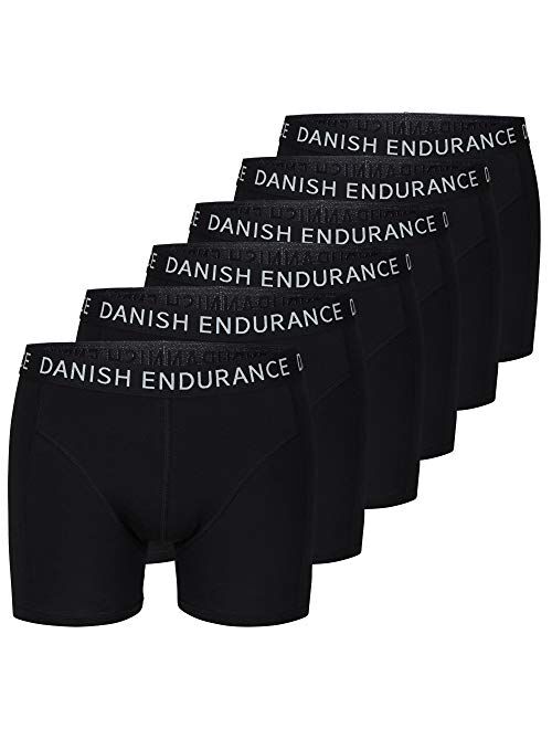 DANISH ENDURANCE Men's Trunks 6-Pack, Stretchy Soft Cotton, Classic Fit Underwear, Boxer Shorts, Superior Comfort