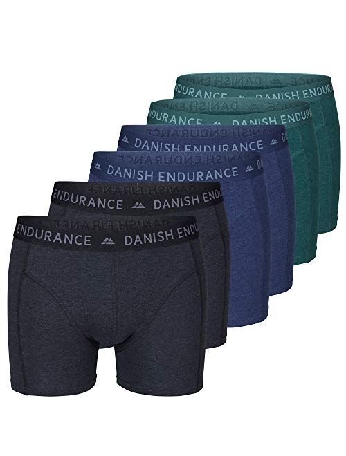 DANISH ENDURANCE Men's Trunks 6-Pack, Stretchy Soft Cotton, Classic Fit Underwear, Boxer Shorts, Superior Comfort