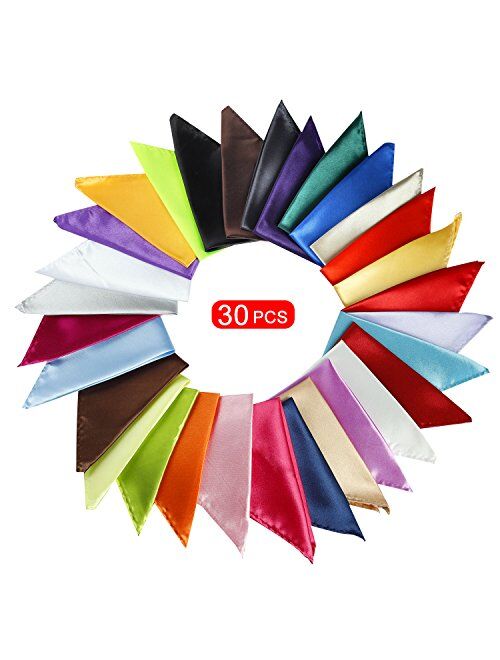 Mens Pocket Squares Handkerchief For Wedding Party (12/30 Pcs)