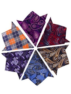 6 Piece Assorted Woven Men's Pocket Square Handkerchief Wedding Gift