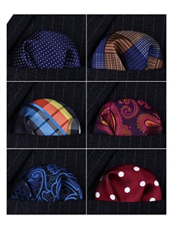 6 Piece Assorted Woven Men's Pocket Square Handkerchief Wedding Gift