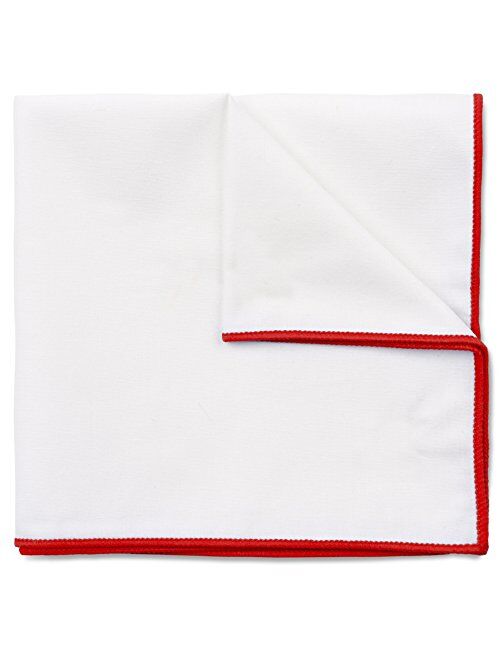 100% White Cotton Pocket Square 10 x 10 Inches by Puentes Denver