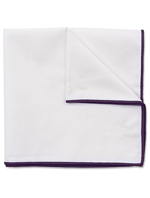 100% White Cotton Pocket Square 10 x 10 Inches by Puentes Denver