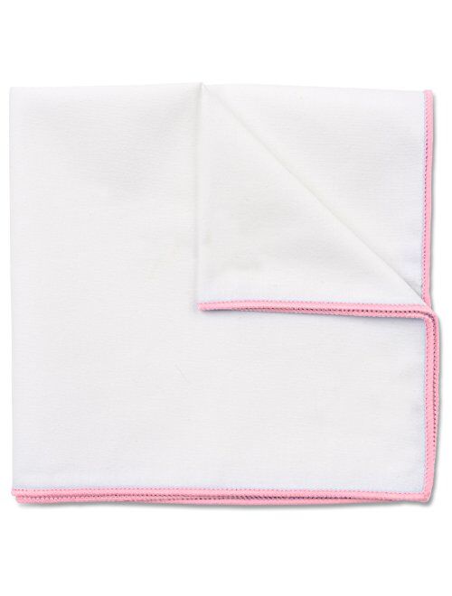 100% White Cotton Pocket Square 10 x 10 Inches by Puentes Denver