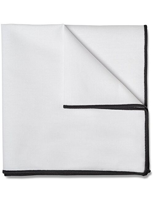 100% White Cotton Pocket Square 10 x 10 Inches by Puentes Denver