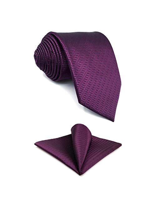 SHLAX&WING Solid Purple Neckties Silk Ties for Men Business