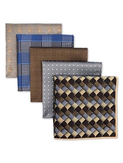 SHLAX&WING 5 Pieces Assorted Mens Silk Pocket Square Handkerchiefs Set