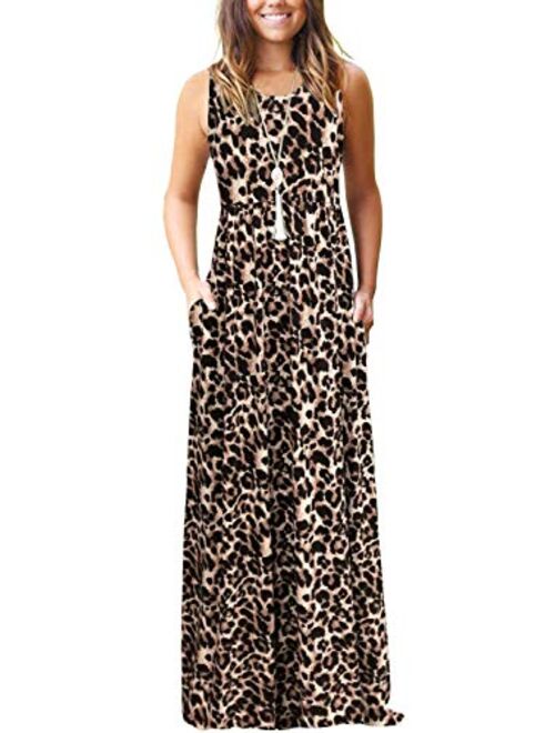 MISFAY Womens Summer Contrast Sleeveless Tank Top Floral Print Maxi Dress