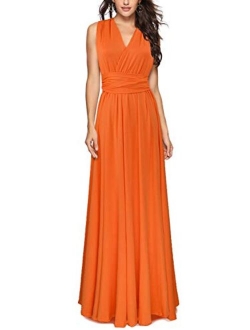 PERSUN Women's Convertible Multi Way Wrap Maxi Dress Long Party Grecian Dresses