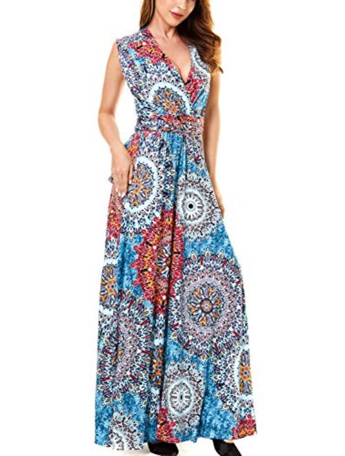 PERSUN Women's Convertible Multi Way Wrap Maxi Dress Long Party Grecian Dresses