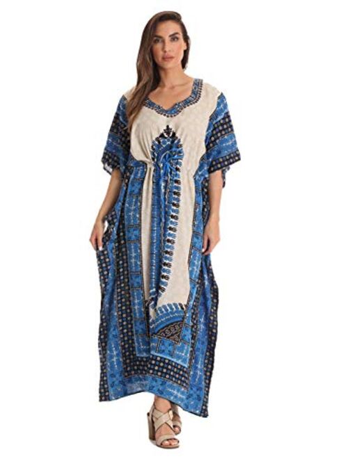 Riviera Sun African Print Dashiki Maxi Caftan for Women