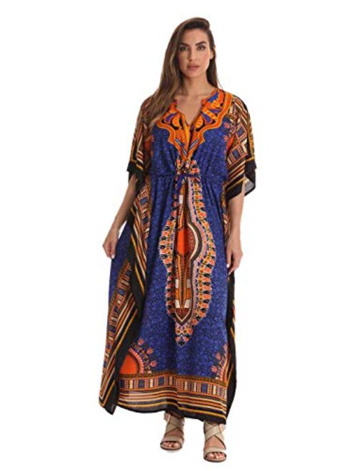 Riviera Sun African Print Dashiki Maxi Caftan for Women