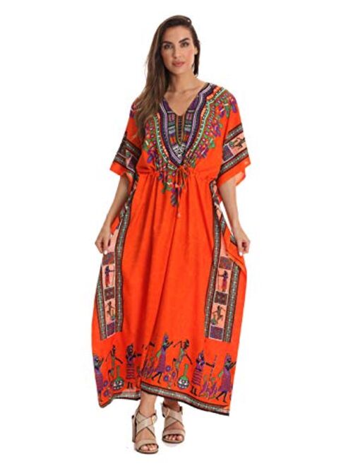 Riviera Sun African Print Dashiki Maxi Caftan for Women