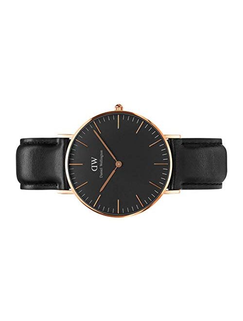 Daniel Wellington Classic Sheffield Watch, Italian Black Leather Band