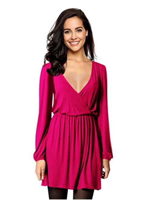 Leadingstar Women's V-Neck A-Line Party Casual Dress