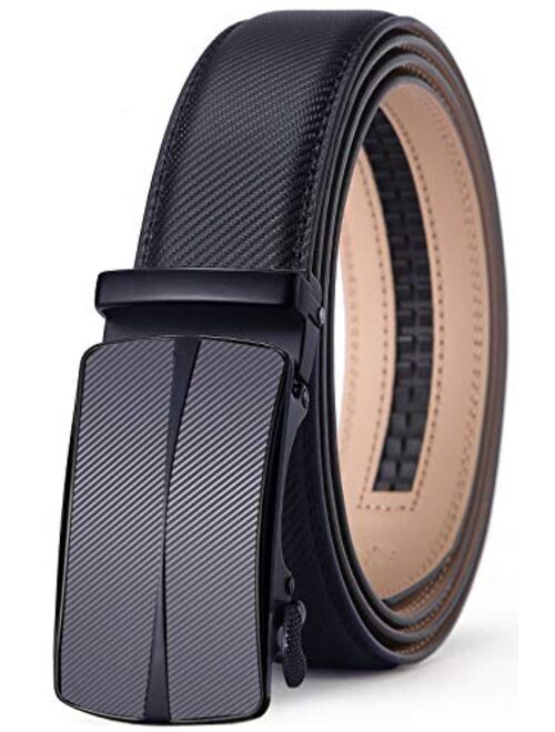 Men's Belt,Bulliant Slide Ratchet Belt For Men Dress Pant Shirt Genuine Leather,Trim To Fit