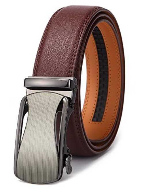 Men's Belt,Bulliant Slide Ratchet Belt For Men Dress Pant Shirt Genuine Leather,Trim To Fit