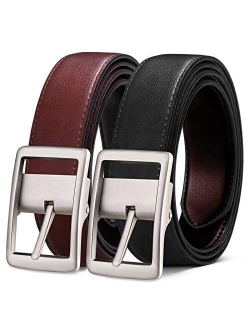 Men's Belt,Bulliant Genuine Leather Adjustable Reversible Belt 1.25