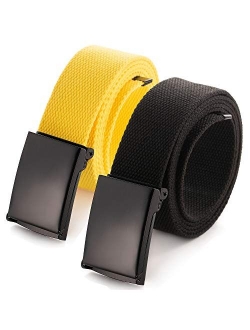 Cut To Fit Canvas Adjustable buckle Web Belt Size Up to 52