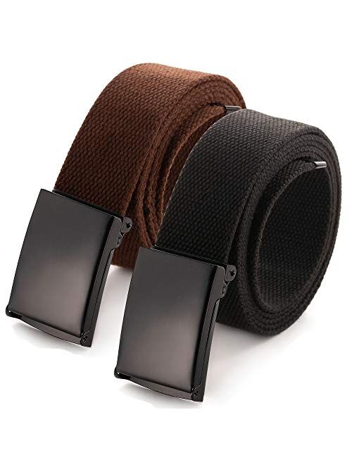 Cut To Fit Canvas Adjustable buckle Web Belt Size Up to 52