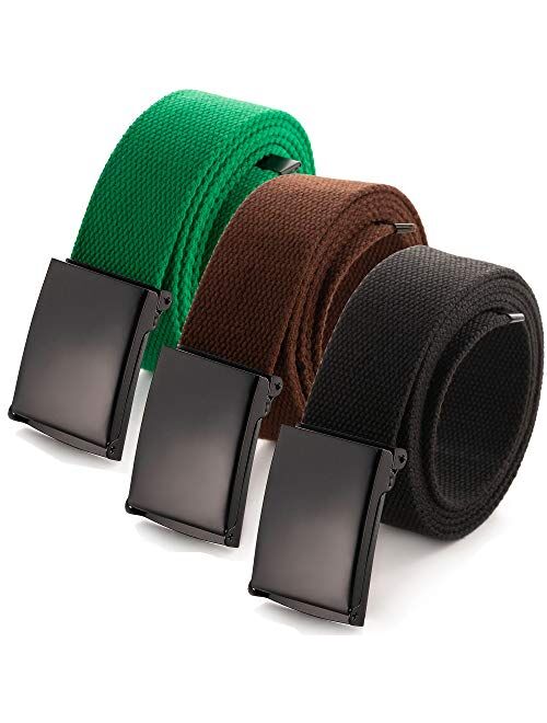 Cut To Fit Canvas Adjustable buckle Web Belt Size Up to 52