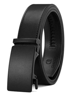 Chaoren Leather Ratchet Belt 2 Pack Dress with Click Sliding Buckle 1 3/8