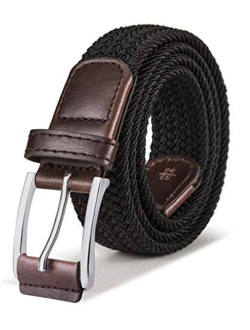 Stretch Belt Men,Canvas Bulliant Mens Woven Stretch Braided Belt 1 3/8