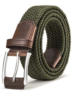 Stretch Belt Men,Canvas Bulliant Mens Woven Stretch Braided Belt 1 3/8