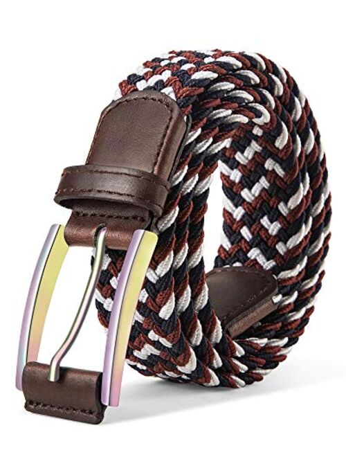 Stretch Belt Men,Canvas Bulliant Mens Woven Stretch Braided Belt 1 3/8