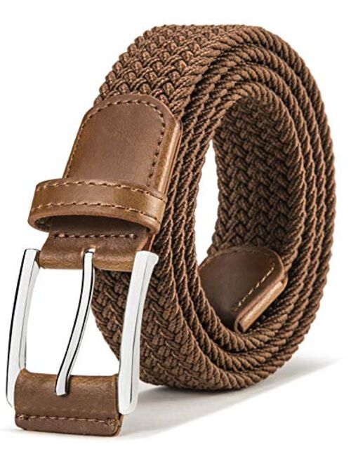 Stretch Belt Men,Canvas Bulliant Mens Woven Stretch Braided Belt 1 3/8