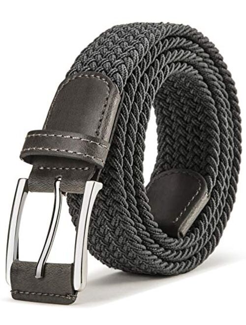 Stretch Belt Men,Canvas Bulliant Mens Woven Stretch Braided Belt 1 3/8