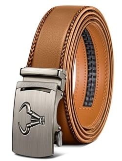 Mens Belt,Bulliant Designer Click Genuine Leather Ratchet Belt For Men, Size-Customized